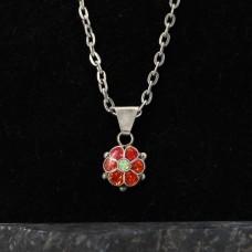 Red & Yellow Opal Daisy Pendants and Chain