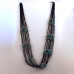 Seven Strand Jet & Turquoise Necklace w/ Matching Earrings