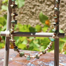 Santo Domingo Heishi and Green Turquoise Necklace